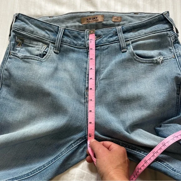 Ariat Perfect Rise Nia Slim Trouser Jeans Light Blue Flare Jean size 31 L - Picture 14 of 16